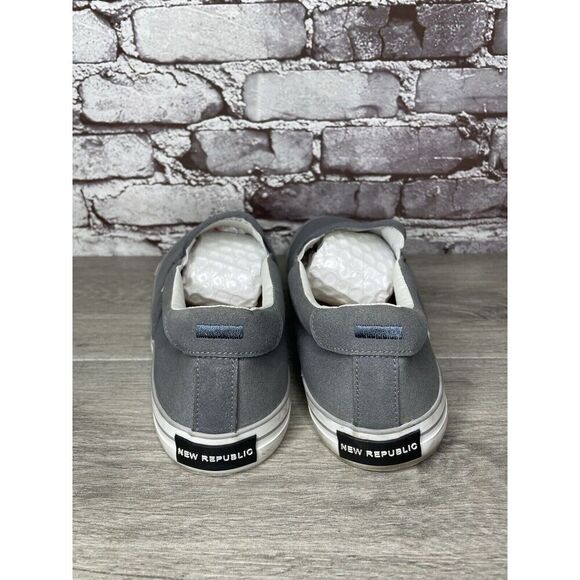 New Republic Grey Canvas Fabric Slip On Cork Sole Shoes Men’s Sz 11.5M US/44.5EU - Picture 4 of 16